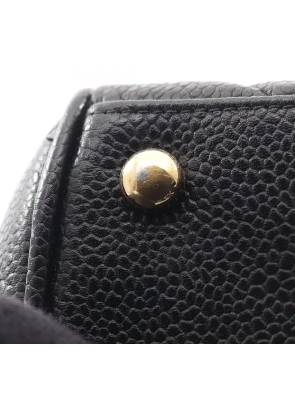 Chanel Handbag Quilted Black Caviar Leather CC Logo Mini